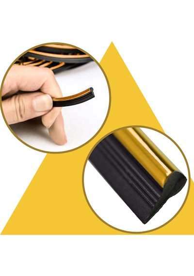 Ankaverse Gold Araba Oto Trim Dekorasyon Şeridi Kauçuk Elastik Kolay Kurulum 5 Metre Şerit Bant Standart