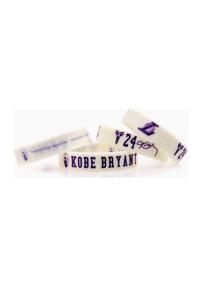 Kobe Bryant Portreli Lakers Basketbol Bileklik Beyaz Beyaz
