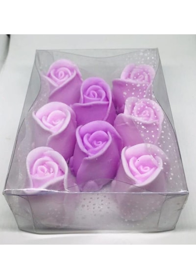 Kokulu Süs Sabun - Gül 8 Adet Kutu 13cm 10cm - Gül 5cm Beyaz sabun