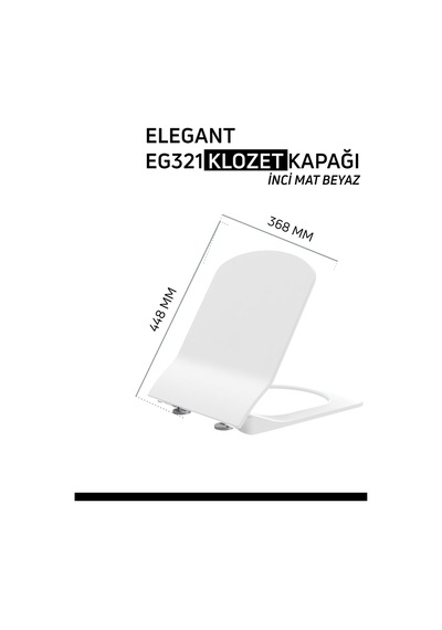 Creavit Elegant Duroplast Yavaş Kapanan Klozet Kapağı İnci Mat Beyaz Beyaz