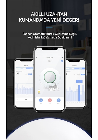 Els Pet Smart Pro Akıllı Otomatik Kedi Tuvaleti App Kontrol Uv Temizleme