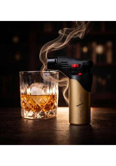 Gigante Premium Pürmüz Çakmak - Viski&amp Kokteyl Tütsüleme,mutfak&amp Hobi Alevli Torch Diğer
