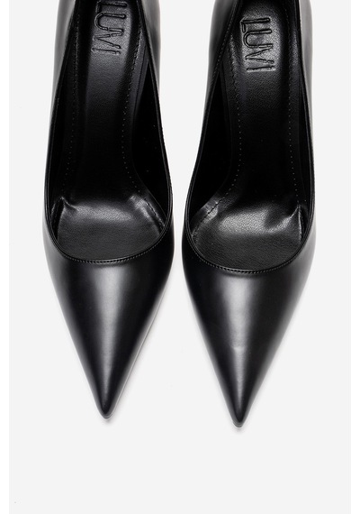 Luvishoes Velorıen Siyah Cilt Kadın Topuklu Ayakkabı Siyah Cilt