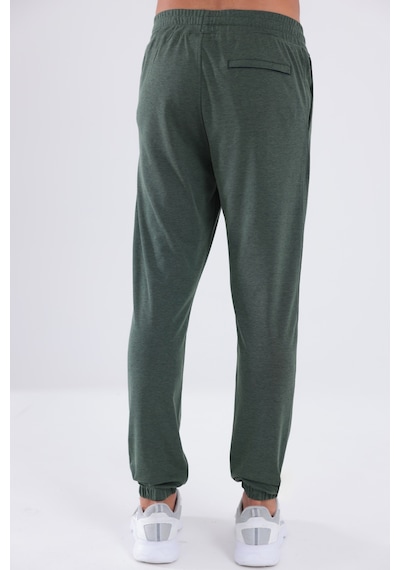 Rowinger Premium Merserize Kumaş Logolu Lastikli Paça Jogger Erkek Eşofman Altı Haki