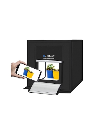 Puluz PU5060 60 x 60 CM Profesyonel Led Işıklı Ürün Fotoğraf Çekim Çadırı