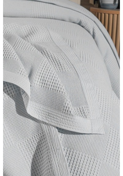 Mulberry Waflle Desenli Pike Battaniye %100 Pamuk Kalın İplik Yumuşak Çift Kişilik 220 x 240 Beyaz