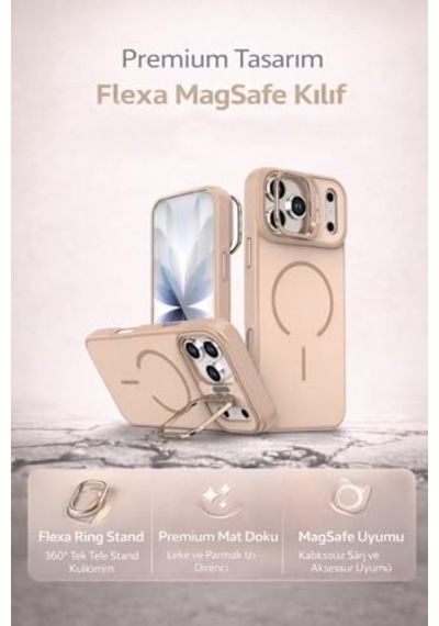 Apple iPhone 17 Pro Max İle Uyumlu Kilif Magsafe İle Uyumlu Kılıf Stand Özellikli Mıknatıslı Flexa Yüzük Tutuculu Iphone 17 Pro Max İçin Kılıf Darbe Emici Mat Arka Kapak Koruyucu Kılıf Beyaz Apple iPhone 17 Pro Max İle Uyumlu Kilif Magsafe İle Uyumlu Kılıf Stand Özellikli Mıknatıslı Flexa Yüzük Tutuculu Iphone 17 Pro Max İçin Kılıf Darbe Emici Mat Arka Kapak Koruyucu Kılıf Beyaz