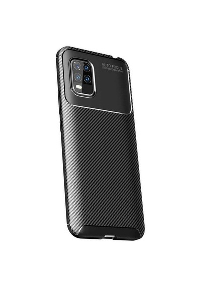 Smcase Xiaomi Mi 10 Lite 5g Kılıf Negro Karbon Desenli Silikon Siyah