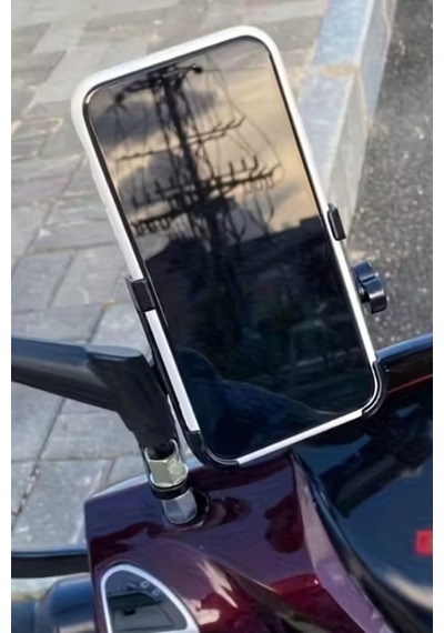 Motosiklet Gidon Telefon Tutucu 360 Döner, Kaymaz Sabitleme Sistemli, Sarsıntı Önleyici Telefon Tutucu Aparat 2 Mixed 38282913