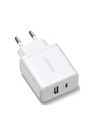 Ugreen 20w 2 Portlu Hızlı Şarj Cihazı, 1xusb-a, 1xusb-c, Beyaz, 45310 -