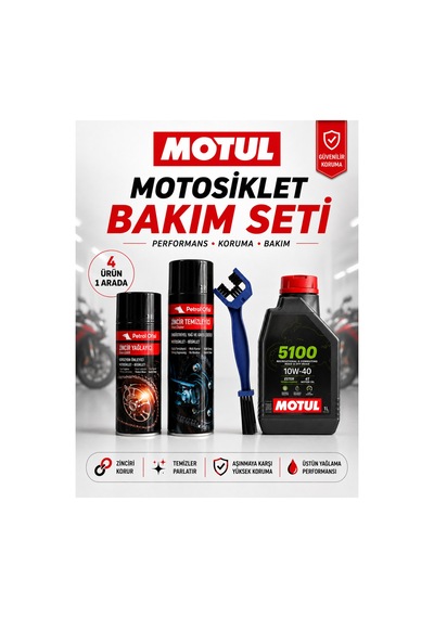Motul 5100 10w-40 4t 1l Motor Yağı + Zincir Bakım Seti + Fırça