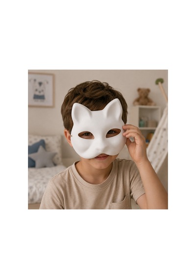 Pla Plastik Kedi Maskesi Boyama Seti 3d Baskı Maske, Boya Ve Fırça Dahil, Kendin Boya Hobi Aktivitesi Diğer