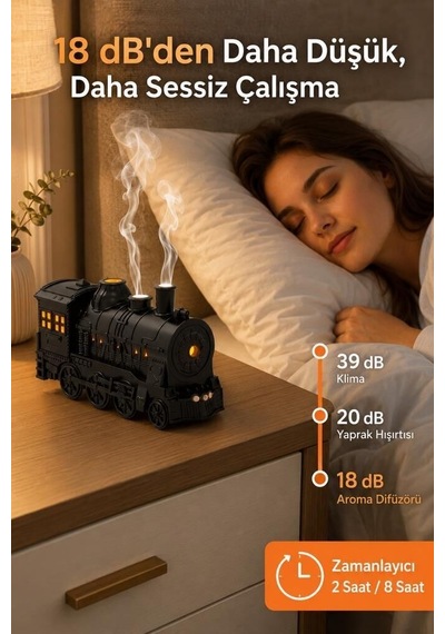 Premium Gece Lambası Ferahlatıcı Sunum Hava Nemlendiricisi Led Işıklı 300 Ml H21 Siyah