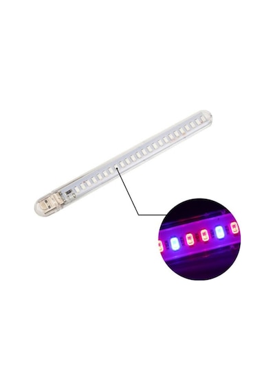 Taşınabilir USB 21 LED Mor Işık Stick Led Bitki Büyütme Lambası