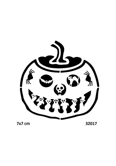 Airbrush Tattoo Cadı Kabak Hallowen Yapışkanlı Stencil Süsleme Ve Boyama Kalıbı