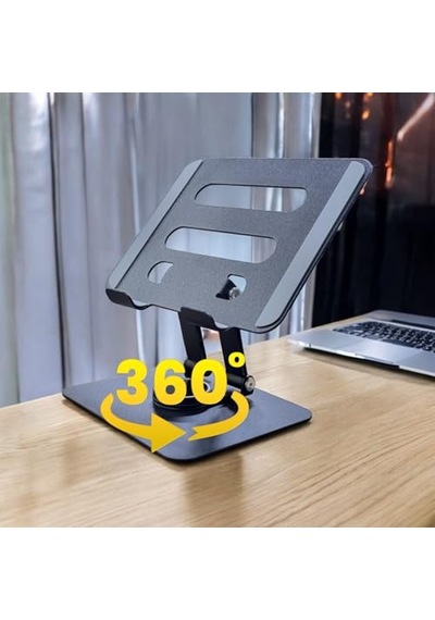 360 Derece Sonsuz Pozisyonda Dönebilen Katlanabilir Metal Alaşımlı Yükseklik Ve Açı Ayarlı Kaydırmaz Telefon Ve Tablet Standı Tablet Standı N03 1