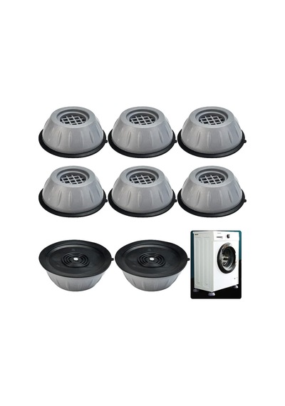 Mainshop Çamaşır Buzdolabı Makinası Beyaz Eşya Titreşim Önleyici Yükseltici Altlığı Ayaklığı 8 Adet M-541 Gri