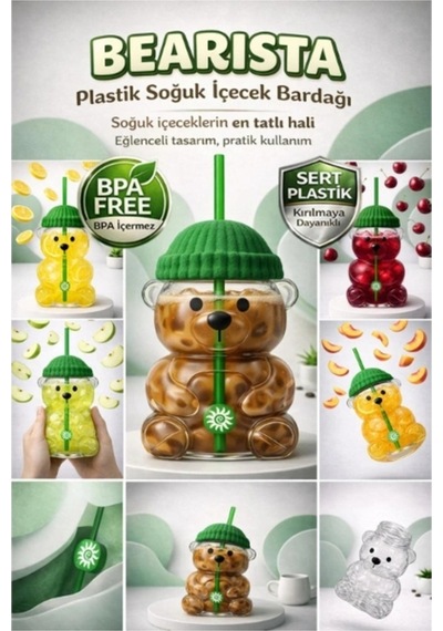 Bearista Plastik Soğuk İçecek Bardağı
