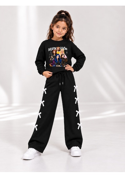 Kokoş Bebe Manifest Fiyonk Detaylı Kız Çocuk Takım - 5/10 Yaş - 31917 Siyah