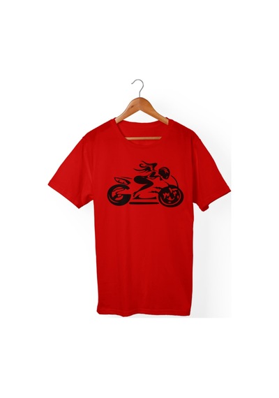 Kadın Baskılı Kırmızı T-shirt Kırmızı