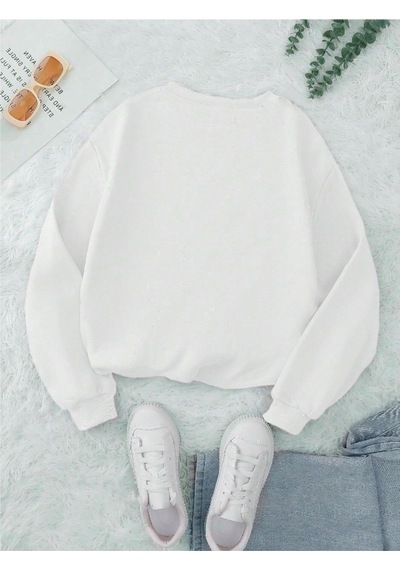Startmore Beyaz Unisex Erkek/kadın Ok Bear Özel Renkli Baskılı Oversize Pamuklu Bisiklet Yaka