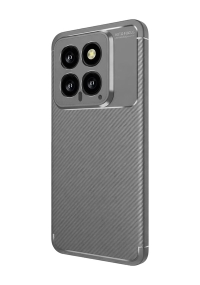 Newface Xiaomi Mi 14t Kılıf Auto Focus Karbon Kapak - Gri Resimdeki