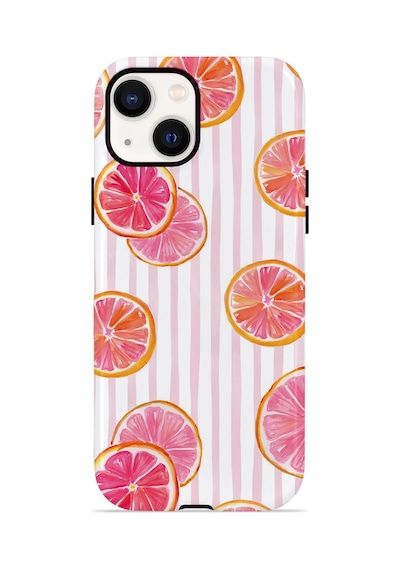 Apple iPhone Uyumlu 15 Plus Vorian Çift Katmanlı Magsafe Kılıf Pink Grapefruit Garden