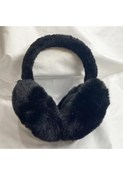 Eleven Markets Soğuktan Koruyucu Soft Peluş Katlanabilir Kulak Koruyucu Kulaklık Siyah