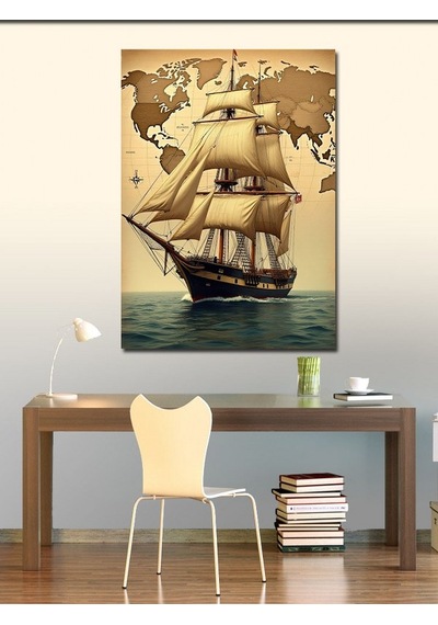 Kanvas Tablo Tarihi Yelkenli Gemi 50cmx70cm