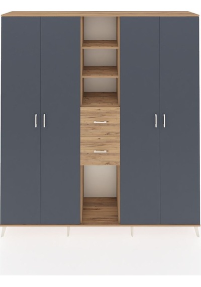 Hyperion Dolap 15 Raflı 2 Çekmeceli 4 Kapaklı 220x44x243 Çam-antrasit/çam Antrasıt/atlas Çam Hyperion Dolap 15 Raflı 2 Çekmeceli 4 Kapaklı 220x44x243 Çam-antrasit/çam Antrasıt/atlas Çam