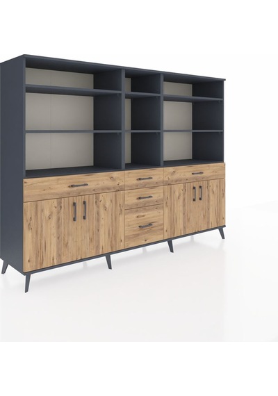 Hyperion Dolap 11 Raflı 5 Çekmeceli 4 Kapaklı 220x44x163 Antrasit Antrasit-çam Hyperion Dolap 11 Raflı 5 Çekmeceli 4 Kapaklı 220x44x163 Antrasit Antrasit-çam