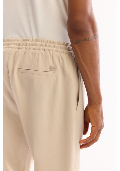 Avva Erkek Bej Beli Lastikli Bağcıklı Duble Paça Jogger Relaxed Fit Pantolon E003000