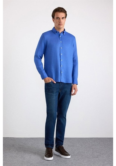 Süvari Saks Mavi Regular Klasik Yaka Düz Cepsiz Düğmeli Uzun Kollu Casual Gömlek Gm1008400363-m05 Süvari Saks Mavi Regular Klasik Yaka Düz Cepsiz Düğmeli Uzun Kollu Casual Gömlek Gm1008400363-m05