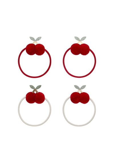 Mimi & Lula Pom Pom Cherries 4'lü Lastik Toka Çok Renkli