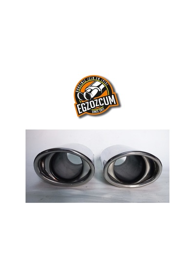 51 Mm Tekli Krom Oval Uzun Yassı Kesik Dolu Sessiz Egzoz Ucu Eksoz 1 Adet--egzozcum