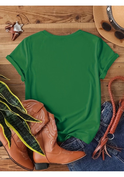 Uyguntarz Unisex Flowers Baskılı Tasarım Tshirt Yeşil