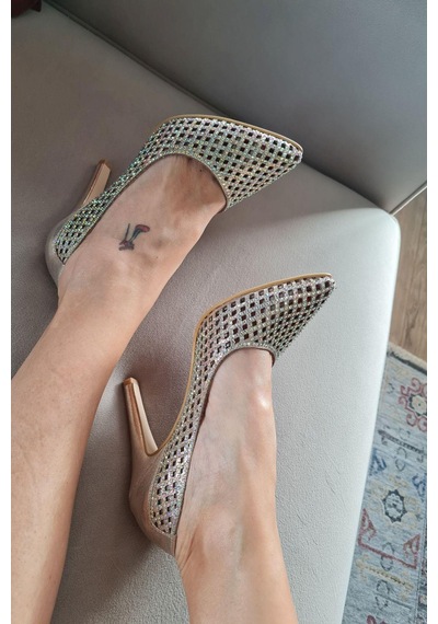 135 5399 Topukla Kadın Taşlı İnce Topuklu Stiletto Abiye Ayakkabı 001