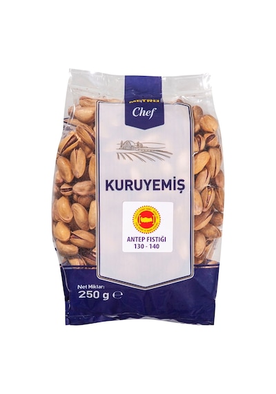 Metro Chef Antep Fıstığı 250 G 130-140 Kalibre Tuzlu Kavrulmuş Kabuklu 4'li Avantaj Paketi - 4 Tarı