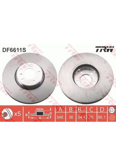 Fren Dıskı On Adet Sol Bmw F10 F01 F06 F07 F12 F13 34116785669