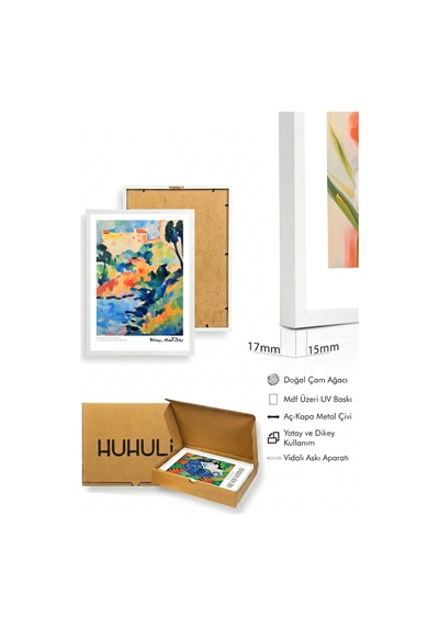 Beyaz Ahşap Çerçeveli Henri Matisse Tablo Seti Huhu536