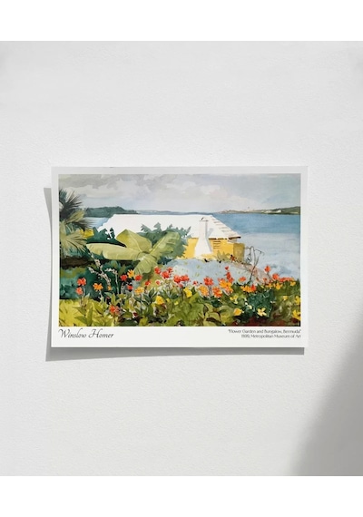 Çerçevesiz Poster Winslow Homer Çiçek Bahçesi Ve Bungalov