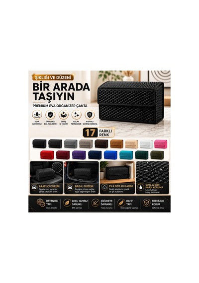 Premium Eva Bagaj Çantası/bagaj Organizer Su Geçirmez Kaymaz Katlanır Araç Düzenleyici-mor