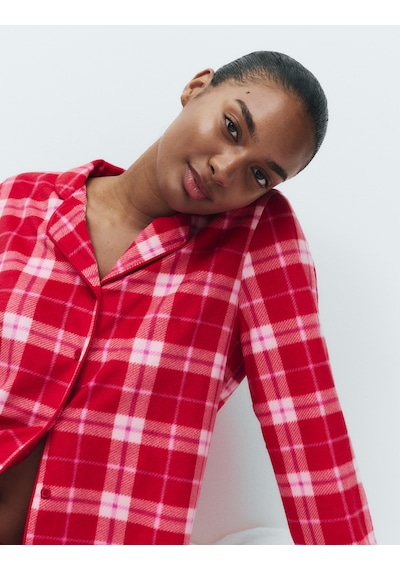 Marks & Spencer Desenli Pijama Takımı T37004622F Kırmızı