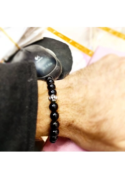 Oriental Kuyumculuk Jewellery Parlak Turmalin Taşlı Bileklik Siyah