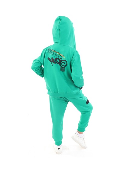 Toontoy Kids Toontoy Erkek Çocuk Baskılı Eşofman Takım Koyu Yeşil