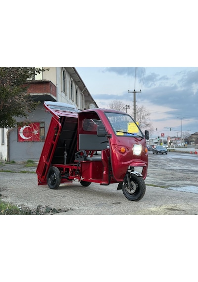 Volta VT5 2024 Elektrikli Damperli 3 Teker Kasalı Yük Taşıma Kırmızı