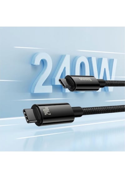 Baseus Tungsten Gold 240w Pd 3.1 Type-c To Type-c Kablo 1m Macbook, Telefon Ve Tablet Uyumlu