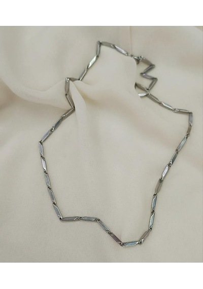 Çelik Üçgen Kolye 316 L Paslanmaz Kolye Unisex Gerdanlık Gri