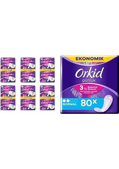 Orkid Platinum Anne Kız Paketi Uzun 72'li Ve Orkid Günlük Ped Normal Dev Ekonomi Paketi 80 Ped