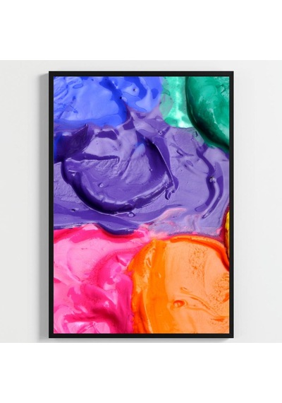 Besay Ressamın Gözünden Modern Salon Duvar Dekorasyonu Renkli Sanat Ve Fırça Posteri 3'lü Set A4 Çerçevesiz